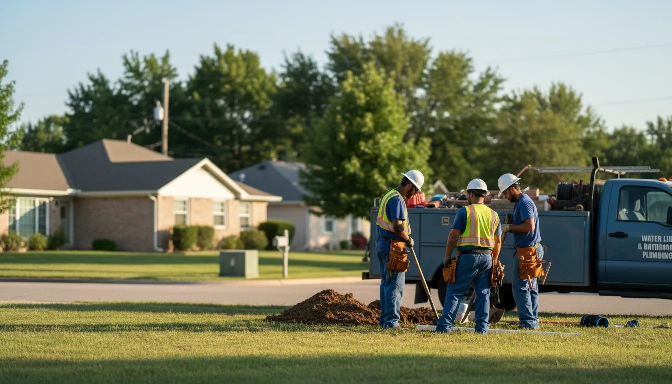 Residential water line and bathroom plumbing service in Pflugerville, TX